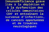 Immunodéficience grave liée à la déplétion et à la dysfonction des cellules immunitaires CD4 + et entraînant la survenue dinfections, de cancers opportunistes.