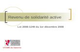 Revenu de solidarité active Loi 2008-1249 du 1er décembre 2008 UTAMS de Saverne.