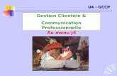Gestion Clientèle & Communication Professionnelle Au menu J4 U4 - GCCP.