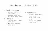 Bauhaus 1919-1933 Architecture –Walter GROPIUS 1883-1969 –Ludwig MIES VAN DER ROHE 1886-1969 Design –Laszlo MOHOLY-NAGY 1895-1946 –Marianne BRANDT 1893-1983.