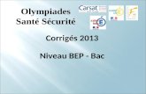 Olympiades Santé Sécurité Corrigés 2013 Niveau BEP - Bac.