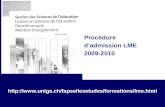 Http:// Procédure dadmission LME 2009-2010.