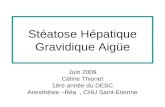 Stéatose Hépatique Gravidique Aigüe Juin 2009 Céline Thionet 1ère année du DESC Anesthésie –Réa, CHU Saint-Etienne.