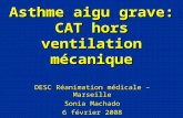Asthme aigu grave: CAT hors ventilation mécanique DESC Réanimation médicale – Marseille Sonia Machado 6 février 2008.