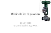 Robinets de régulation 19 juin 2013 © Guy Gauthier ing. Ph.D.
