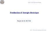 2012 - Université catholique de Louvain Production d énergie électrique Repris de H. BUYSE ELEC 2753 Electrotechnique.
