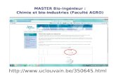 MASTER Bio-ingénieur : Chimie et bio-industries (Faculté AGRO) .