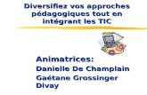 Diversifiez vos approches pédagogiques tout en intégrant les TIC Diversifiez vos approches pédagogiques tout en intégrant les TIC Animatrices: Danielle.