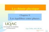 Passer à la première page h Guy Collin, 2012-06-28 La chimie physique Chapitre 9 Les équilibres entre phases.