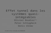 Effet tunnel dans les systèmes quasi-intégrables Olivier Brodier (1) Peter Schlagheck Denis Ullmo (1) M.P.I.P.K.S. Dresden ALLEMAGNE.
