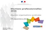 1 Elections professionnelles 2014 Réunion organisations syndicales 28 novembre 2013 Bureau du statut général et du dialogue social SE1.