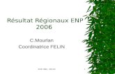 ENP 2006 - FELIN1 Résultat Régionaux ENP 2006 C.Mourlan Coordinatrice FELIN.