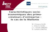 Caractéristiques socio-économiques des primo-créateurs dentreprise : le cas de la Wallonie M. Cincera (ULB) L. Greunz (ULB) J. L. Guyot (IWEPS) O. Lohest.