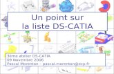 1 Un point sur la liste DS-CATIA 3ème atelier DS-CATIA 09 Novembre 2006 Pascal Morenton – pascal.morenton@ecp.fr.
