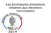Les principales évolutions relatives aux élections municipales.