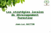 1 Les stratégies locales de développement forestier Jean-Luc GUITTON.