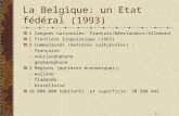 1 La Belgique: un Etat fédéral (1993) 3 langues nationales: Français/Néerlandais/Allemand 1 frontière linguistique (1963) 3 Communautés (matières culturelles)