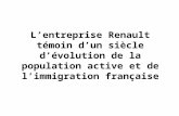 L’entreprise Renault témoin d’un siècle d’évolution de la population active et de l’immigration française.