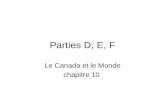 Parties D, E, F Le Canada et le Monde chapitre 10.
