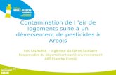 Contamination de l ’air de logements suite à un déversement de pesticides à Arbois Eric LALAURIE - Ingénieur du Génie Sanitaire Responsable du département.