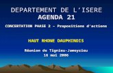DEPARTEMENT DE L’ISERE AGENDA 21 CONCERTATION PHASE 2 – Propositions d’actions HAUT RHONE DAUPHINOIS Réunion de Tignieu-Jameyzieu 16 mai 2006.
