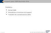 SAP AG 2003 Portail SMB Procédures et services de support Transfert de connaissances delta Contenu : Support pour SAP Business One.