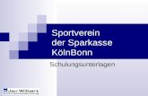 Sportverein der Sparkasse KölnBonn Schulungsunterlagen.