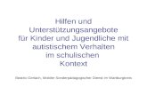 Hilfen und Unterstützungsangebote für Kinder und Jugendliche mit autistischem Verhalten im schulischen Kontext Beatrix Gerlach, Mobiler Sonderpädagogischer.