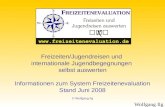 Wolfgang Ilg Freizeiten/Jugendreisen und internationale Jugendbegegnungen selbst auswerten Informationen zum System Freizeitenevaluation Stand Juni 2008.