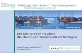 Hier soll der Titel rein Erfolgsgeheimnisse im Testmanagement Auf die Testmanager kommt es an!  Veranstalter: imbus AG Mit Stichproben-Reviews.