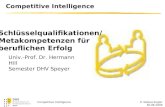 © Katesa Engler 30.06.2009 Competitive Intelligence Univ.-Prof. Dr. Hermann Hill Semester DHV Speyer Schlüsselqualifikationen/ Metakompetenzen für beruflichen.