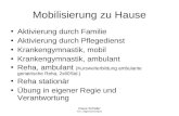 Klaus Schäfer FA f. Allgemeinmedizin Mobilisierung zu Hause Aktivierung durch Familie Aktivierung durch Pflegedienst Krankengymnastik, mobil Krankengymnastik,