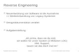 Fachgebiet Software Engineering Übersicht © 22.01.2014 Albert Zündorf, Kassel University 1 Reverse Engineering m Neuentwicklung von Software ist die Ausnahme.