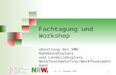 14../15. September 2009 1 Fachtagung und Workshop Umsetzung des KMK-Rahmenlehrplans und Landeslehrplans Werkfeuerwehrfrau/Werkfeuerwehrmann.