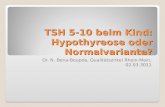 TSH 5-10 beim Kind: Hypothyreose oder Normalvariante? Dr. N. Bena-Boupda, Qualitätszirkel Rhein-Main, 02.03.3011.