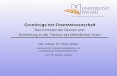 Dipl.-Volksw. Dr. Hanjo Allinger Lehrstuhl für Volkswirtschaftslehre mit Schwerpunkt Finanzwissenschaft Prof. Dr. Reinar Lüdeke Grundzüge der Finanzwissenschaft.