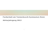 1 Facharbeit am Tannenbusch-Gymnasium Bonn Abiturjahrgang 2013.
