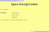 Speicherglieder Hardwaretechnische Grundlagen I Elke Wilkeit / Bernhard Sonderhüsken SS 2001 DIN 44300/90 Aufgabe:- Aufnehmen - Speichern - Abgeben von.