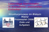 Lebendige Gemeinden… in erneuerten pastoralen Einheiten Prozessplan 2006: Ziele und Aufgaben Strukturprozess im Bistum Mainz.