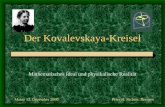 Mainz 12. Dezember 2000Peter H. Richter, Bremen Der Kovalevskaya-Kreisel Mathematisches Ideal und physikalische Realität.