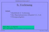 Dipl.-Phys. S. Paprotta Halbleiterelektronik I 03.06.2003 9. Vorlesung Inhalt: Rückblick 8. Vorlesung Der Bipolartransistor (Kapitel 5.1, 5.2) Übungsaufgaben.