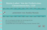 Martin Luther: Von der Freiheit eines Christenmenschen, 1520 Die 15 wichtigsten Schriften der Kirchengeschichte. Kirchengeschichtliches Proseminar, Gerhard-Mercator.