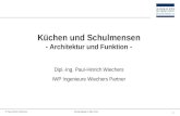 1 © Paul-Hinrich Wiechers Beratungstag 9. März 2011 Küchen und Schulmensen - Architektur und Funktion - Dipl.-Ing. Paul-Hinrich Wiechers IWP Ingenieure.