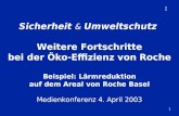 R 1 Sicherheit & Umweltschutz Weitere Fortschritte bei der Öko-Effizienz von Roche Beispiel: Lärmreduktion auf dem Areal von Roche Basel Medienkonferenz.