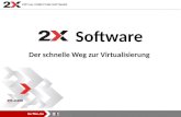 Software Der schnelle Weg zur Virtualisierung Agenda Über 2X Software LTD Firmenprofil Server- basiertes Computing und Desktop- Virtualisierung Vorteile.