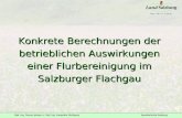 Dipl. Ing. Gerner Johann u. Dipl. Ing. Haupolter Wolfgang Agrarbehörde Salzburg Konkrete Berechnungen der betrieblichen Auswirkungen einer Flurbereinigung.