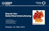 Stand der Solarthermienutzung Fakultät Maschinenwesen Institut für Energietechnik, Professur für Energiesystemtechnik und Wärmewirtschaft Dresden, 23.