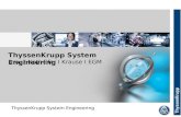 ThyssenKrupp System Engineering Corporate (without Divsion) ThyssenKrupp System Engineering Drauz Nothelfer I Krause I EGM.