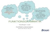 FUNKTIONSGRAMMATIK Ideen med funktionsgramma -tikken er at skabe en ny indgangsvinket til tysk Med udgangspunkt i dansk er der ingen logik i entals- og.