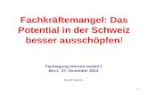 1 Fachkräftemangel: Das Potential in der Schweiz besser ausschöpfen! Fachtagung Informa modell-f Bern, 27. November 2013 Rudolf Strahm.